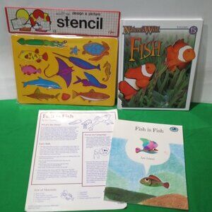 FISH 2 Kids Books + Ocean Stencils-2 sides + ...
